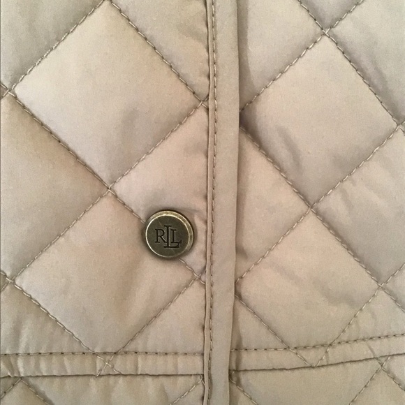Ralph Lauren quilted crested logo jacket tan XL - Picture 6 of 9